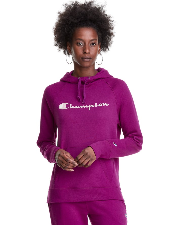 Sudadera Con Capucha Champion Mujer - Powerblend Fleece Script Logo ( Moradas ) 9874125-CJ